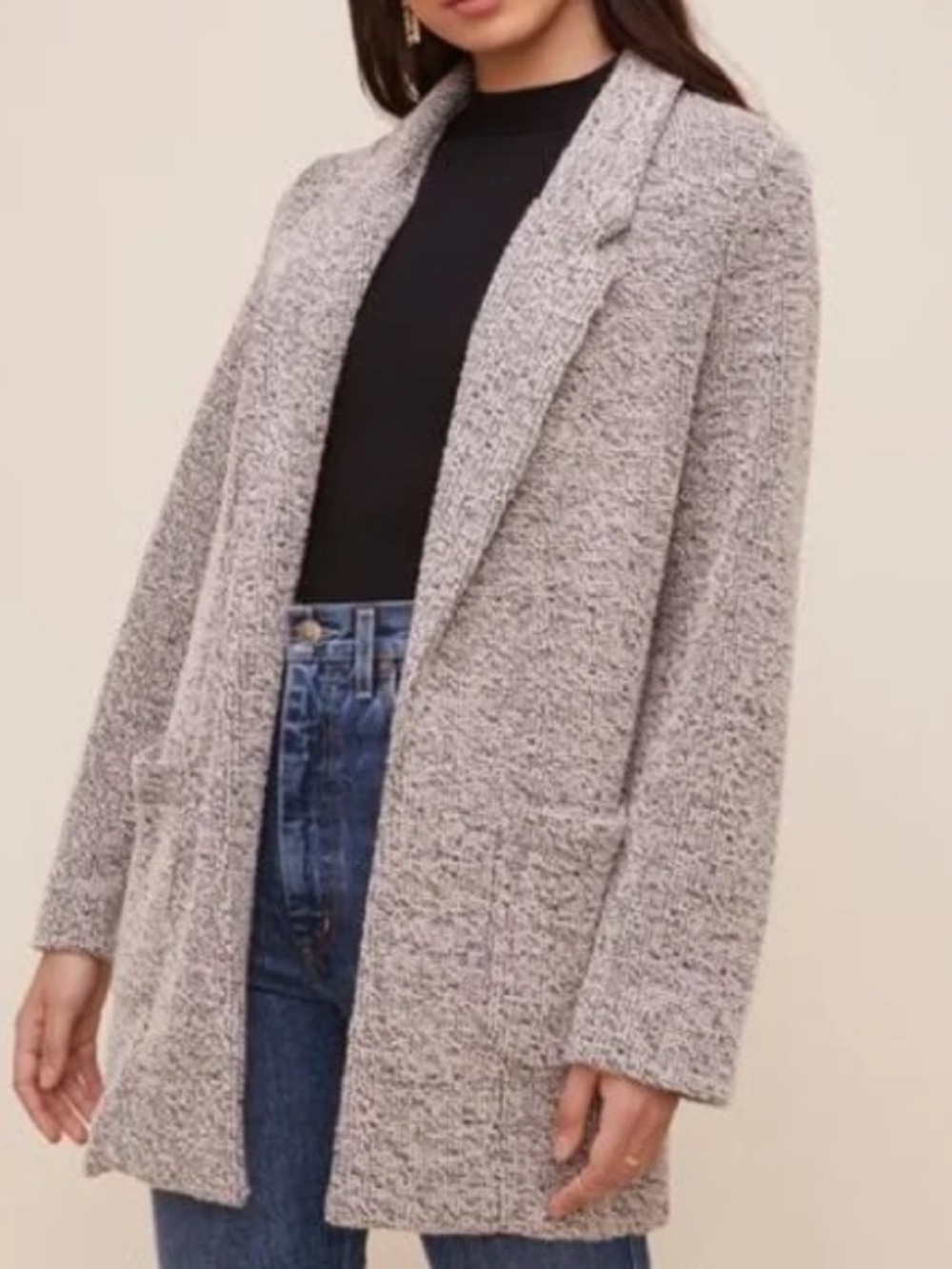 ASTR THE LABEL | Long Tweed Knit Blazer